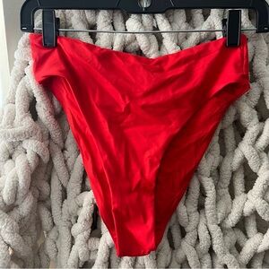 SKIMS RECYCLED SWIM MID WAIST BOTTOM NWT - RUBY